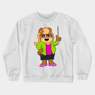 Bear as Teacher with Glasses Crewneck Sweatshirt